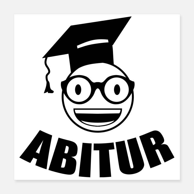 Abitur pour étudiants nerds - Poster 40 x 40 cm - blanc