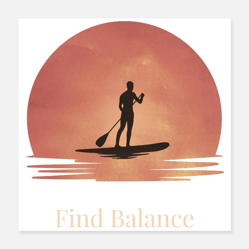 Sunset SUP – Tranquillité sur l’eau Poster 40 x 40 cm
