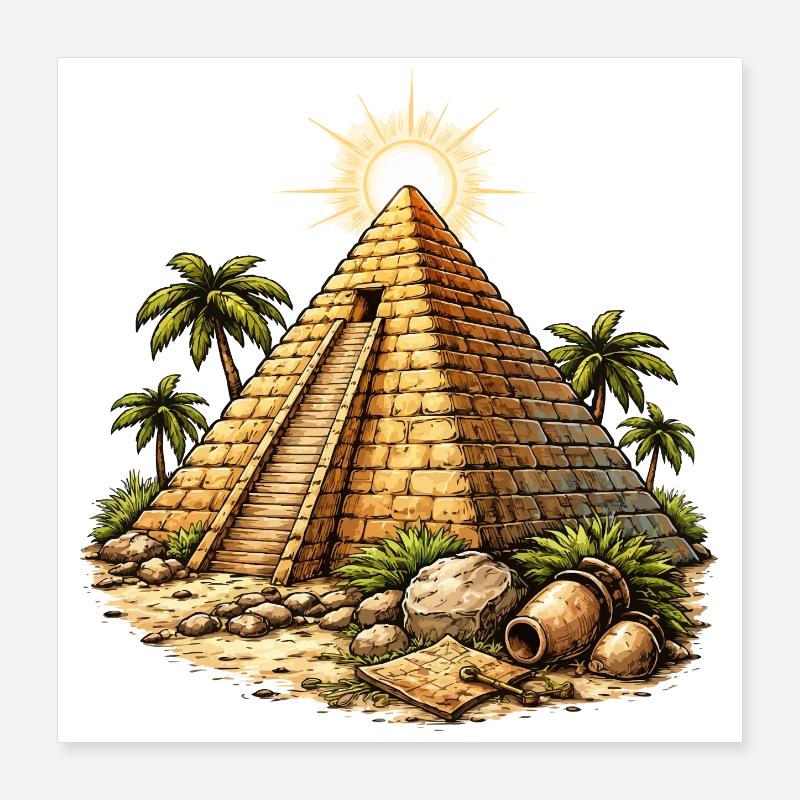 Temple de la Pyramide Poster 40 x 40 cm