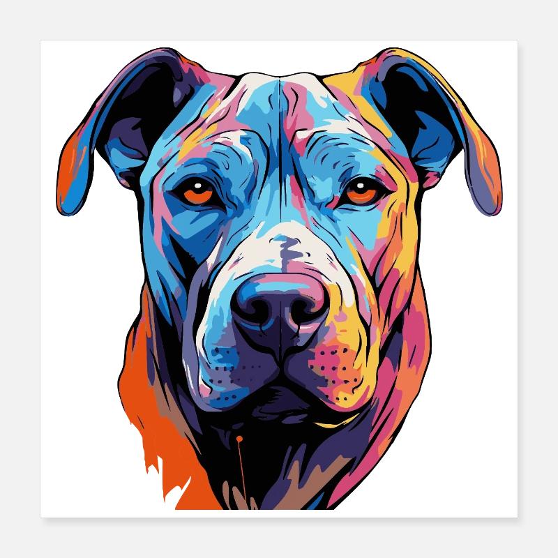Hund Comic Pop Art Poster 40x40 cm