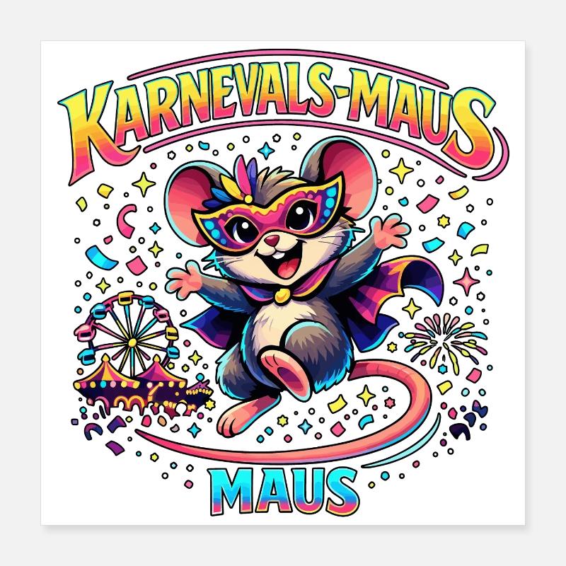 Carnival Mouse Carnival Costume Cute Gift Poster 16" x 16" (40x40 cm)