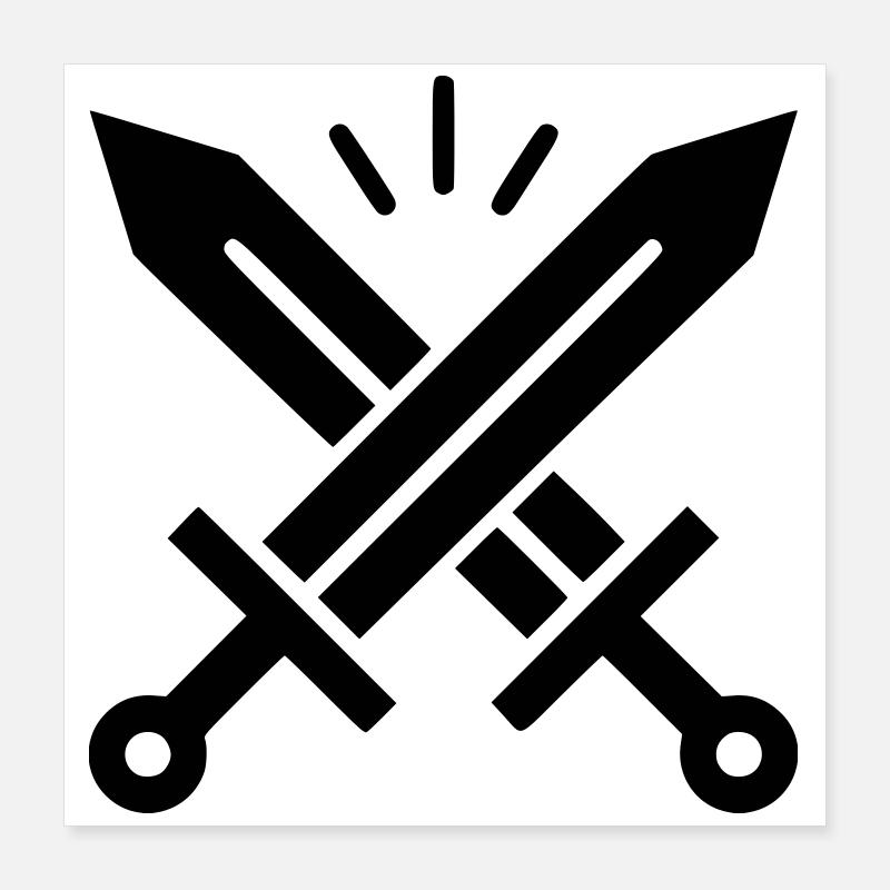 Crossed Swords Crest Poster 16" x 16" (40x40 cm)