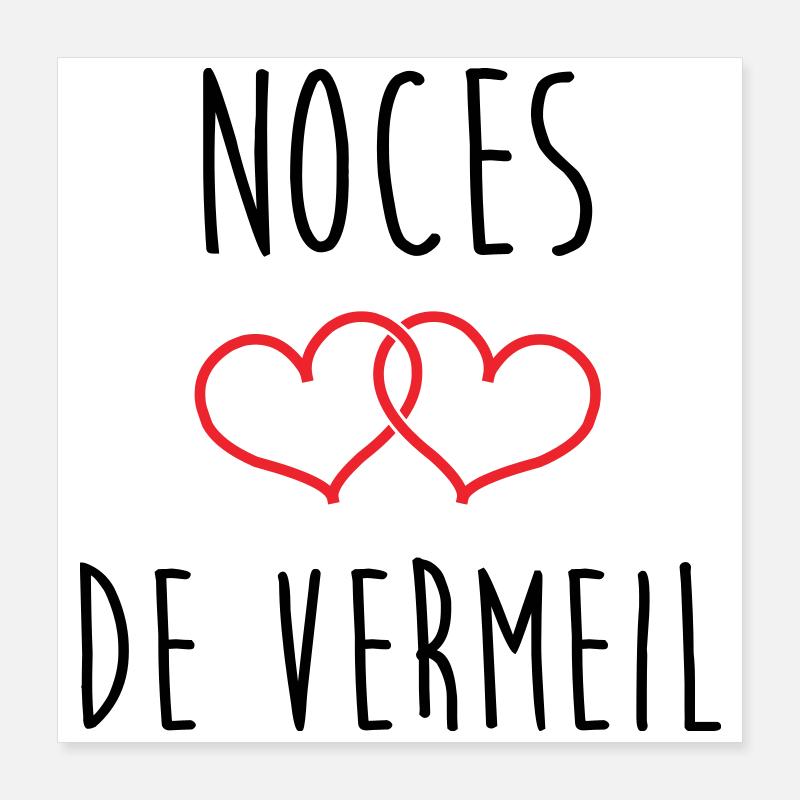 Noces de vermeil 45 ans de mariage Poster 40 x 40 cm