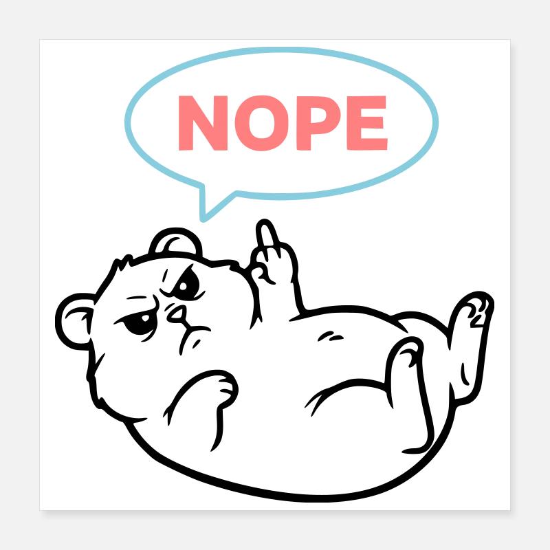Hamster Nope Comic Speech Bubble Poster 16" x 16" (40x40 cm)