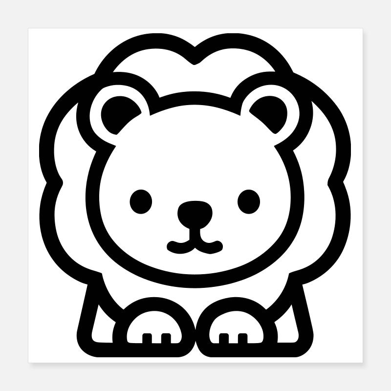 lion Poster 16" x 16" (40x40 cm)