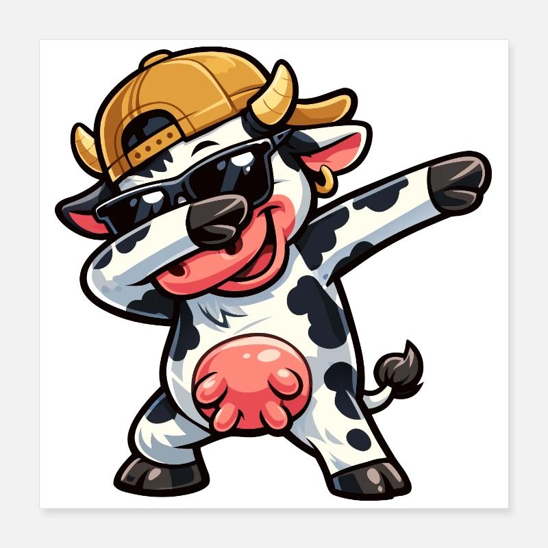 Dabbing Cow Poster 16" x 16" (40x40 cm)