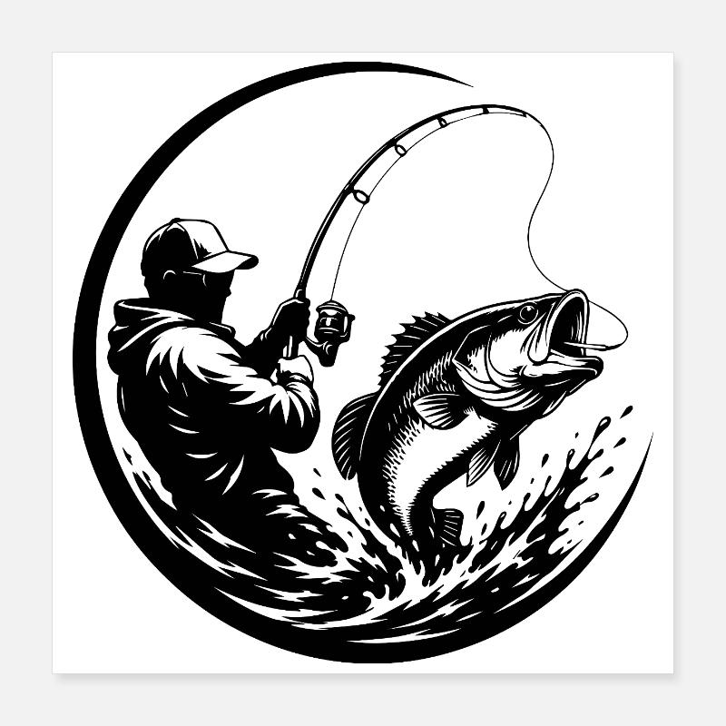 Pêcheur Poster 40 x 40 cm