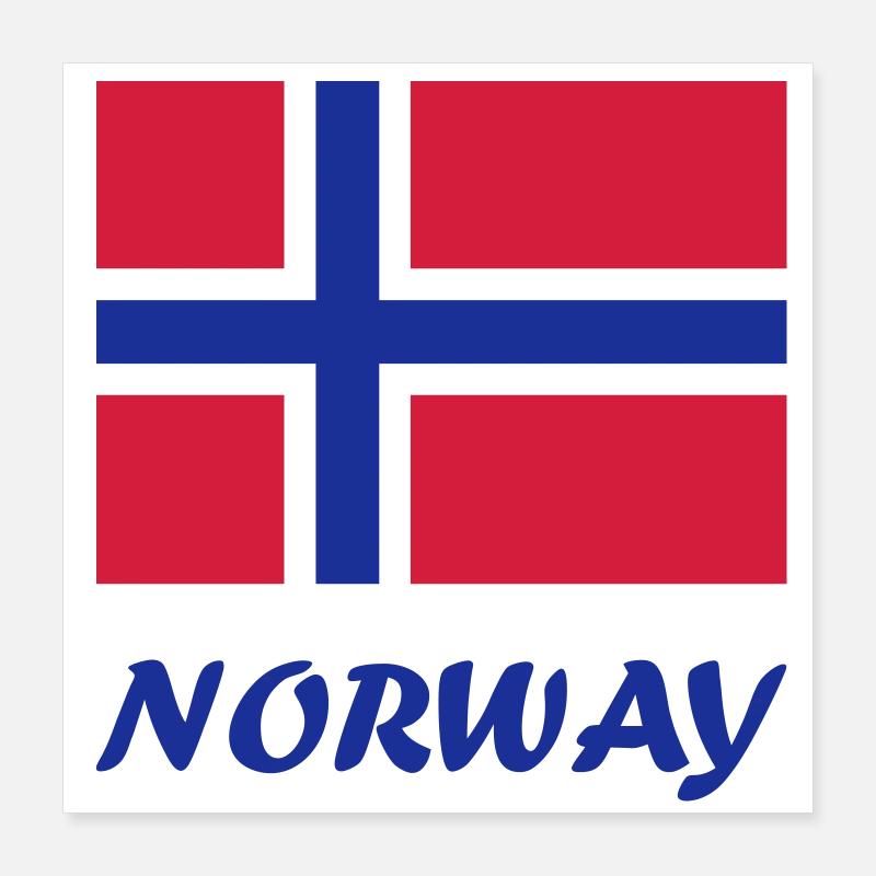 Drapeau norvégien Poster 40 x 40 cm