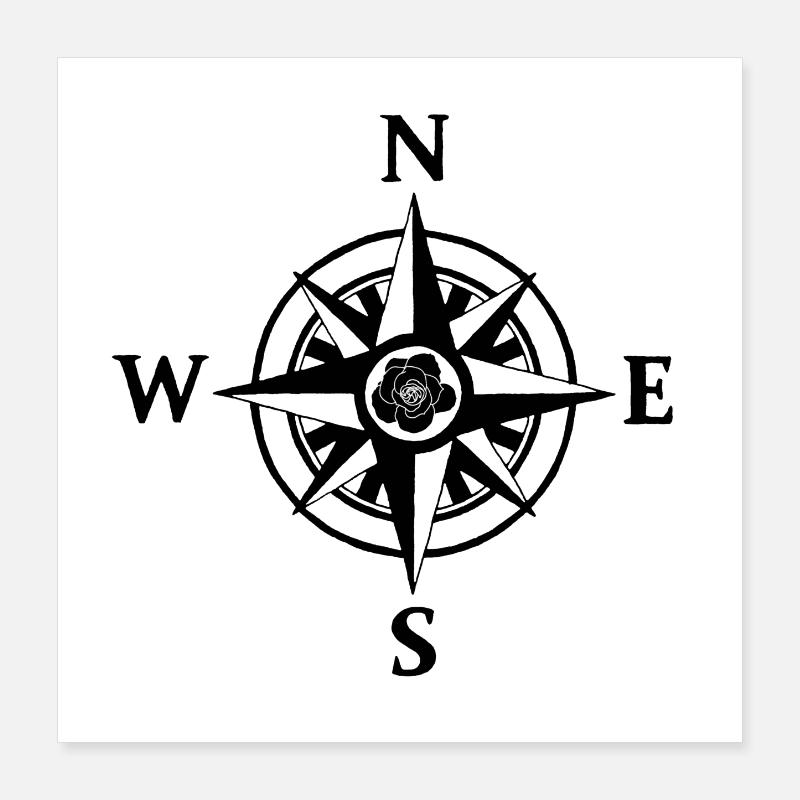 Kompass Poster 40x40 cm