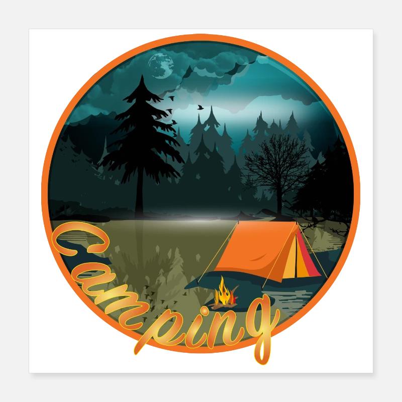 wildly romantic camping with campfire romance Poster 16" x 16" (40x40 cm)