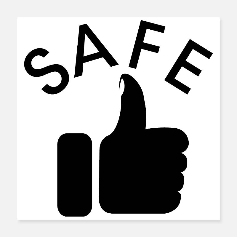 Icône de pouce sûr en cours d’exécution illustration de super icône Poster 40 x 40 cm