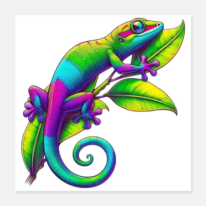 Gecko Poster 40x40 cm