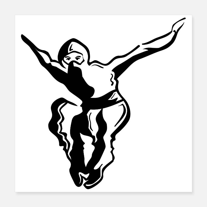 Ninja - black Poster 16" x 16" (40x40 cm)