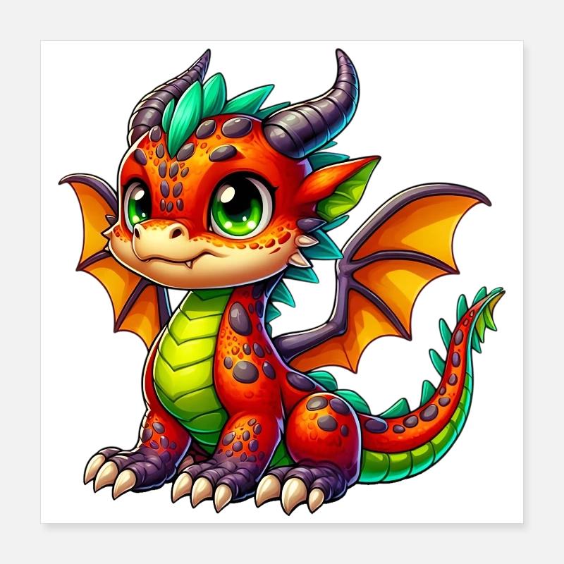 Drache Poster 40x40 cm