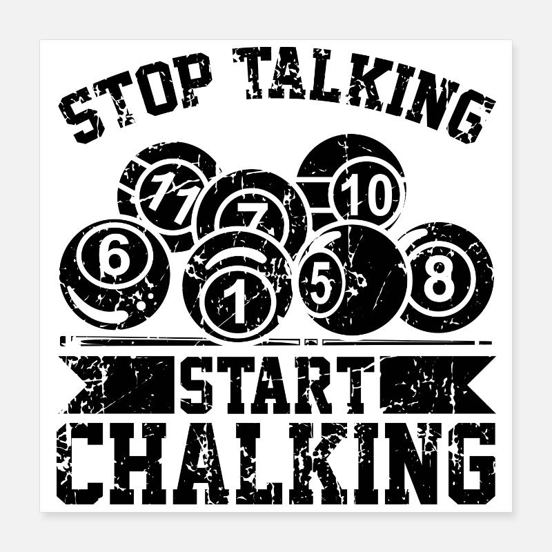 Witziger Billard Spruch Poster 40x40 cm