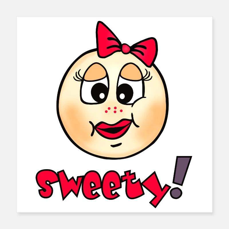 Cuddly smileys with heart recognition Poster 16" x 16" (40x40 cm)