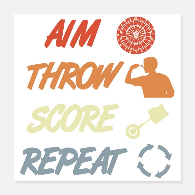 Motivation des fléchettes Poster 40 x 40 cm