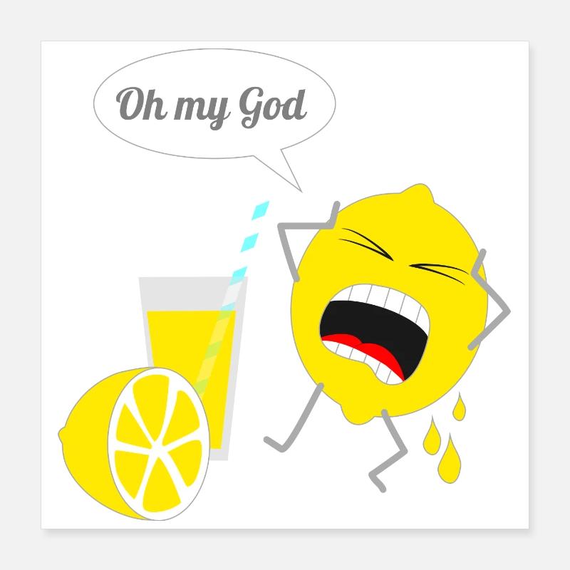 Design de citron drôle Poster 40 x 40 cm