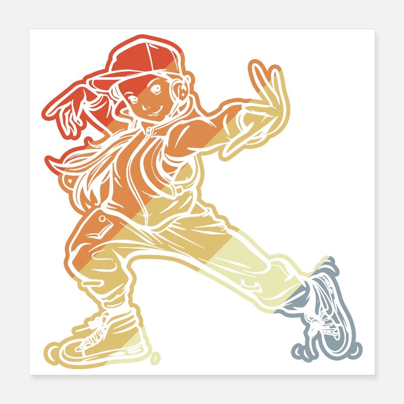 Breakdance Mädchen Poster 40x40 cm