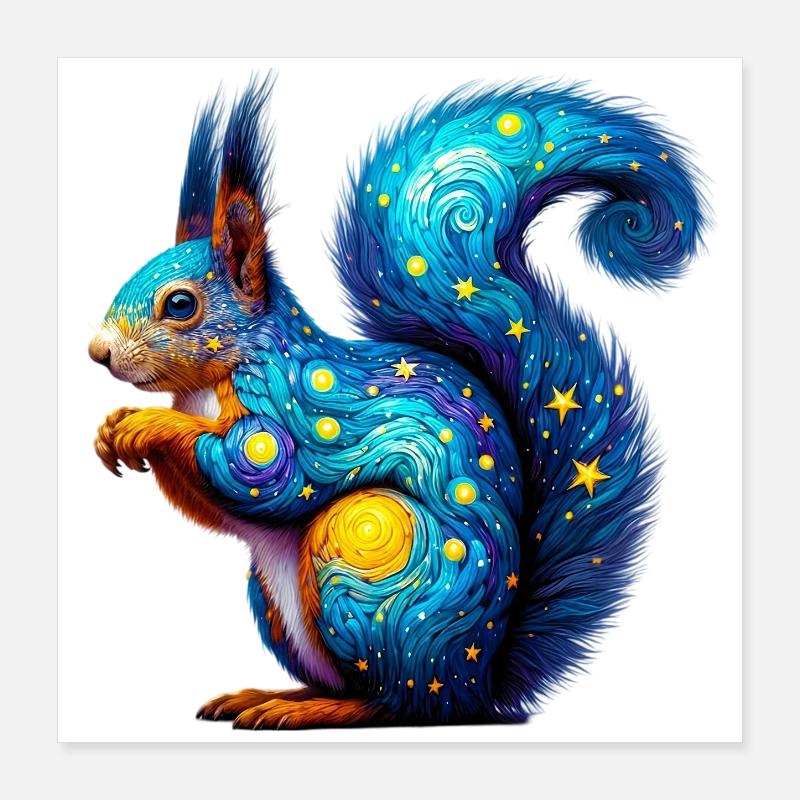 Écureuil Poster 40 x 40 cm