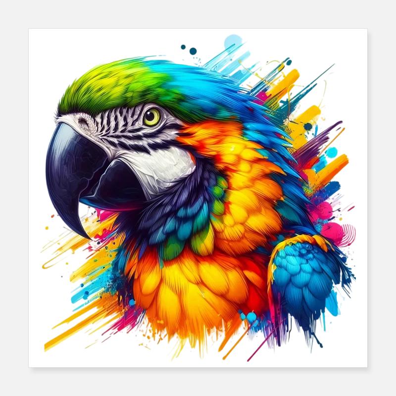 Perroquet Poster 40 x 40 cm