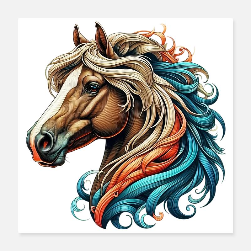 Cheval Poster 40 x 40 cm