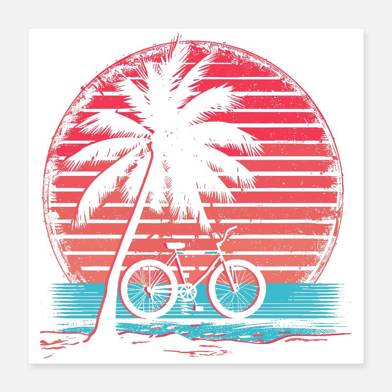 Vélo Synthwave Poster 40 x 40 cm