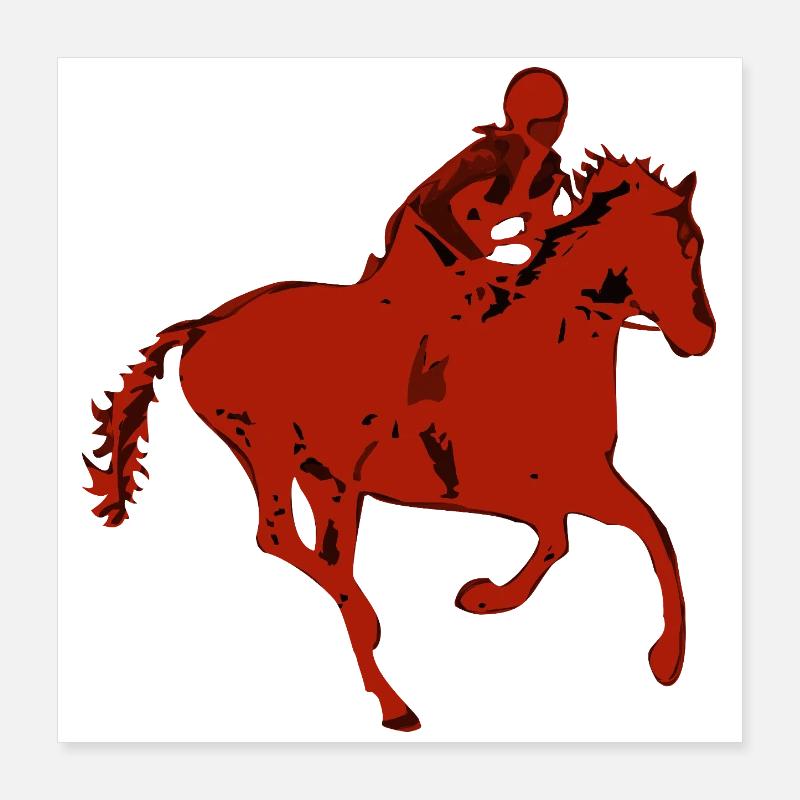 Dynamischer Reiter  Poster 40x40 cm