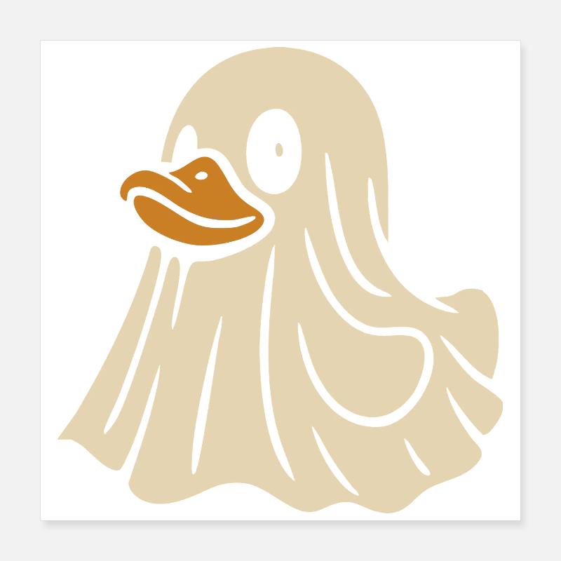 Ghost Rubber Duck Motif Poster 16" x 16" (40x40 cm)