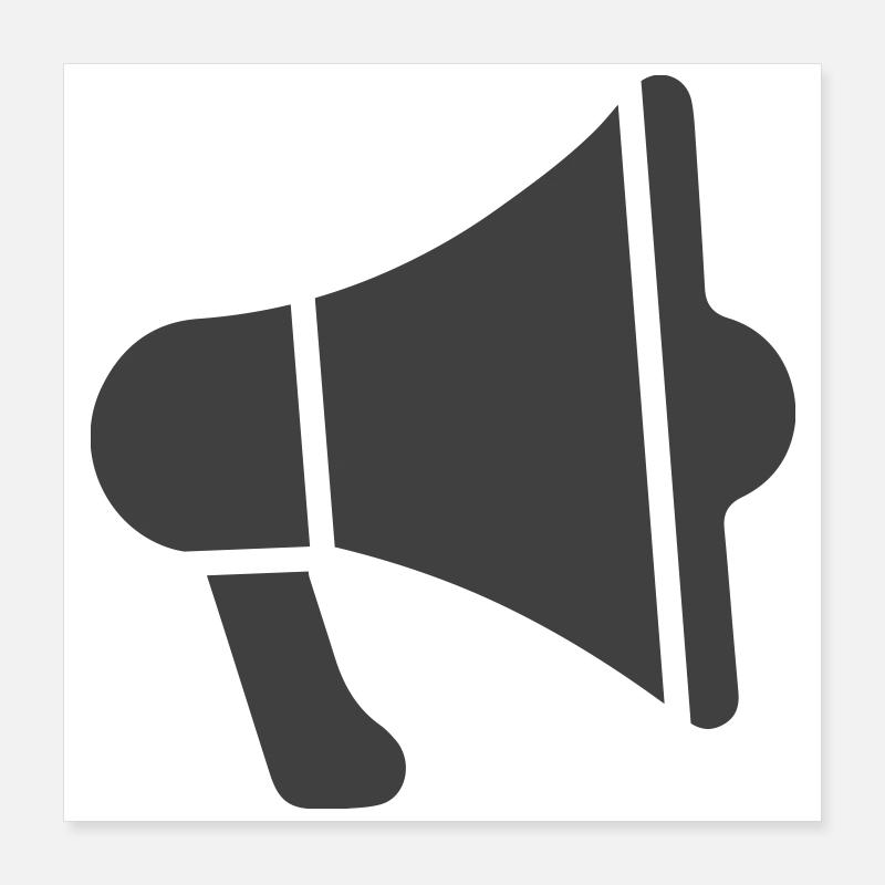 Megaphon-Symbol Poster 40x40 cm
