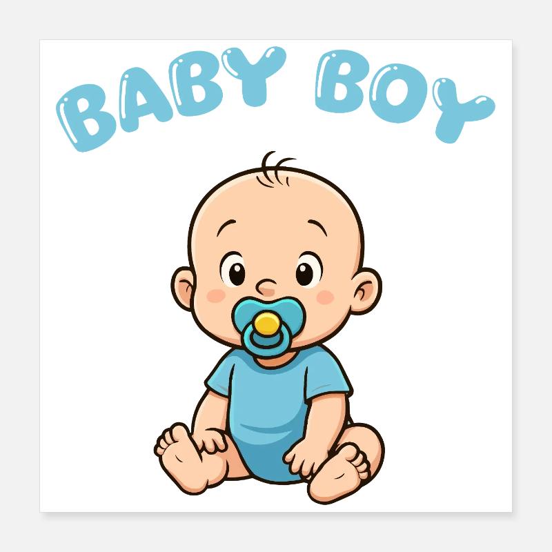 Imprimé Bébé Garçon Mignon Poster 40 x 40 cm