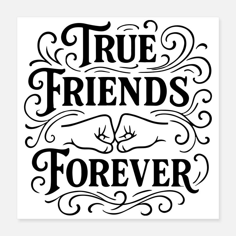 Treue Freunde Faustschlag Poster 40x40 cm
