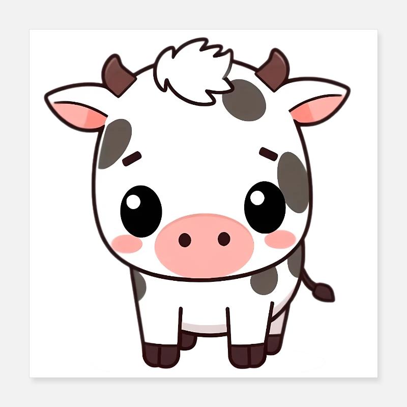 Vache mignonne Poster 40 x 40 cm
