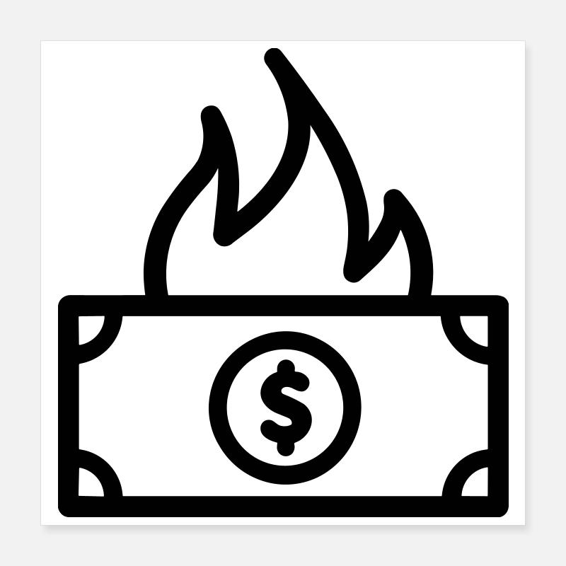 Argent qui Brûle Poster 40 x 40 cm