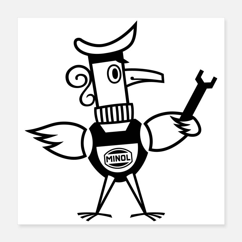 Minol Pirol v.1 (Farbe änderbar) Poster 40x40 cm
