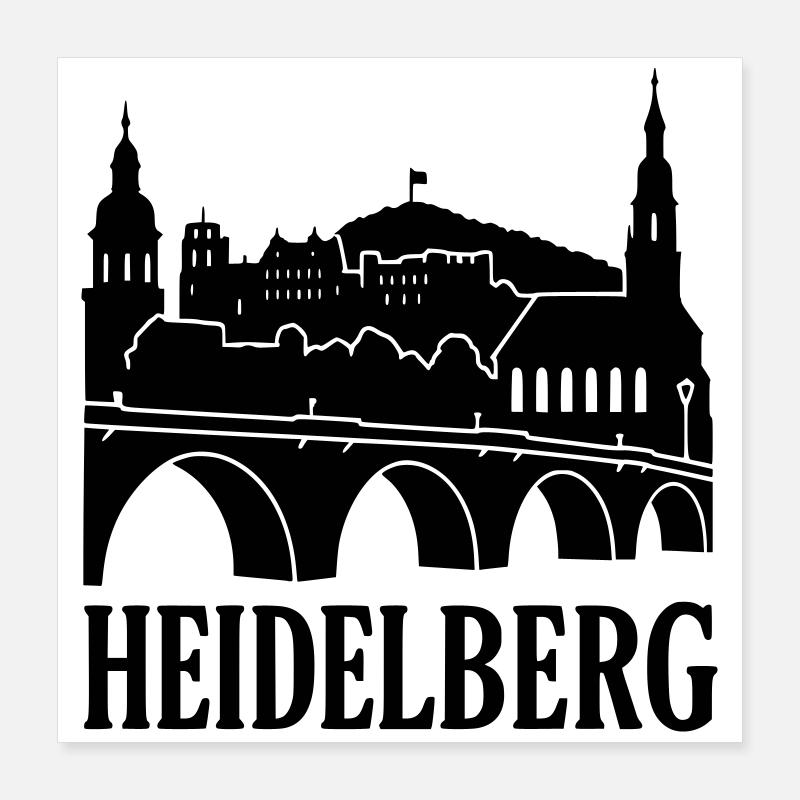 Heidelberg Silhouette Poster 16" x 16" (40x40 cm)