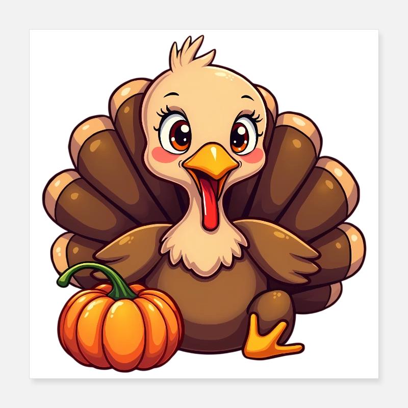 Bébé dinde de Thanksgiving Poster 40 x 40 cm