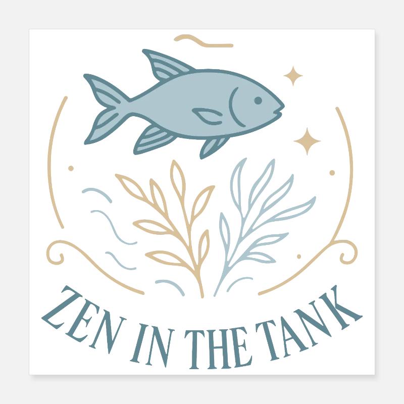 Le zen dans l’aquarium Poster 40 x 40 cm