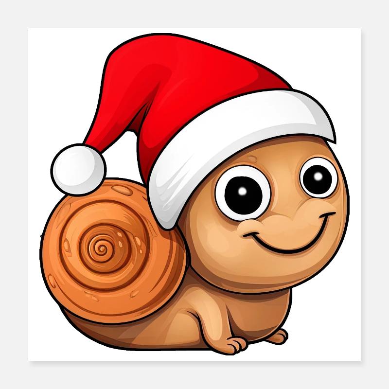 Escargots de Noël Poster 40 x 40 cm