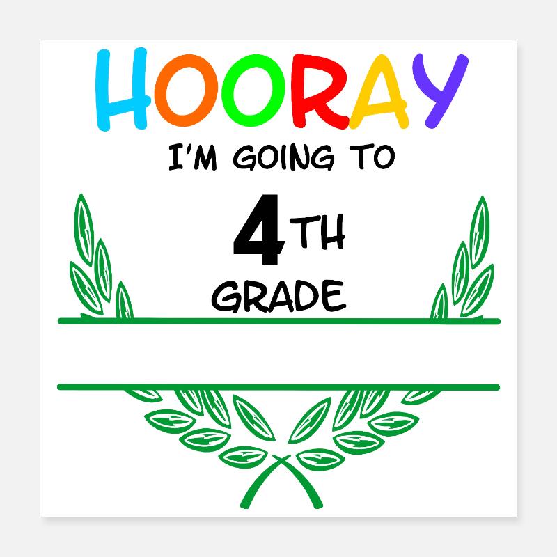 Hourra, je vais en 4e - espace de noms Poster 40 x 40 cm