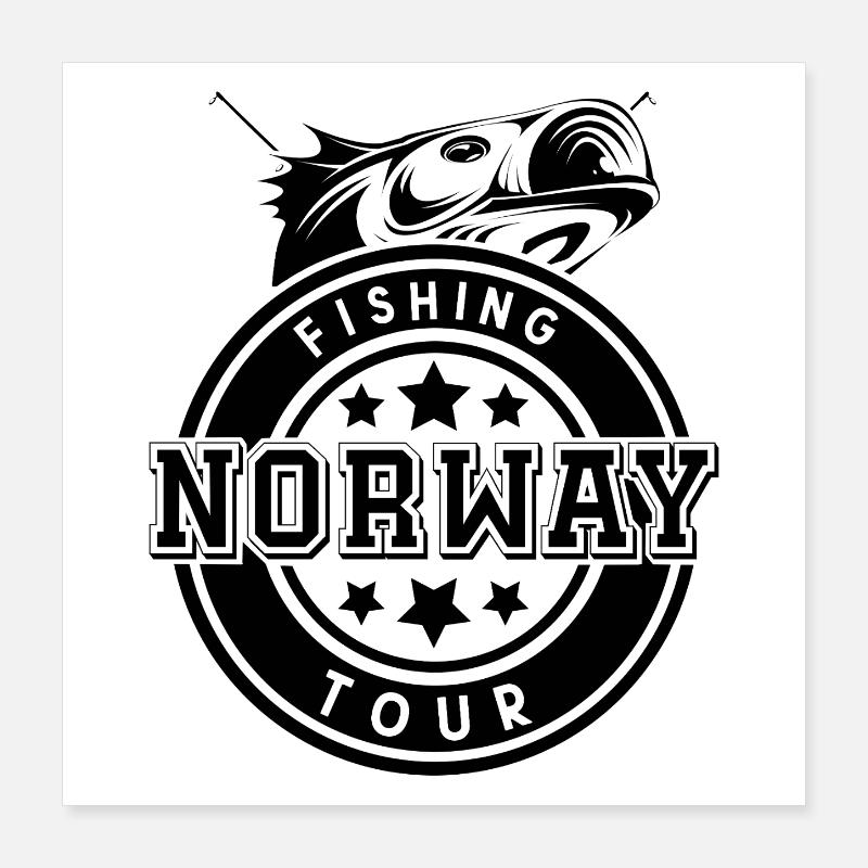 Norvège Pêche Poster 40 x 40 cm