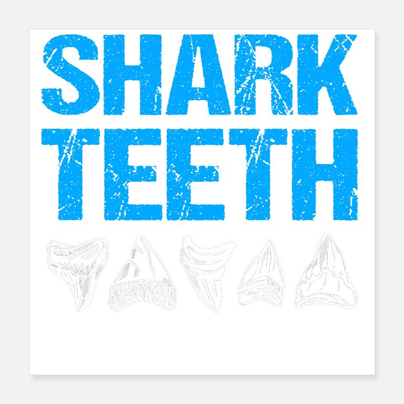 Sharks Shark Tooth Teeth Shark Teeth Poster 16" x 16" (40x40 cm)