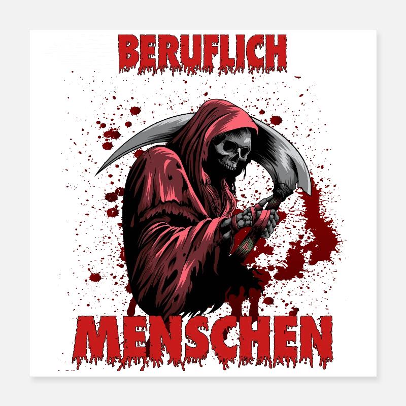 Beruflich arbeite ich gerne mit Menschen Poster 40x40 cm