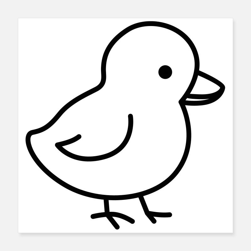 Un petit poussin mignon, adapté à Pâques Poster 40 x 40 cm