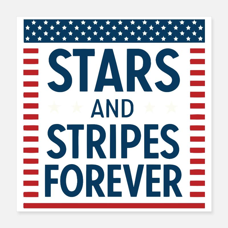 Etoiles et Rayures Forever Poster 40 x 40 cm