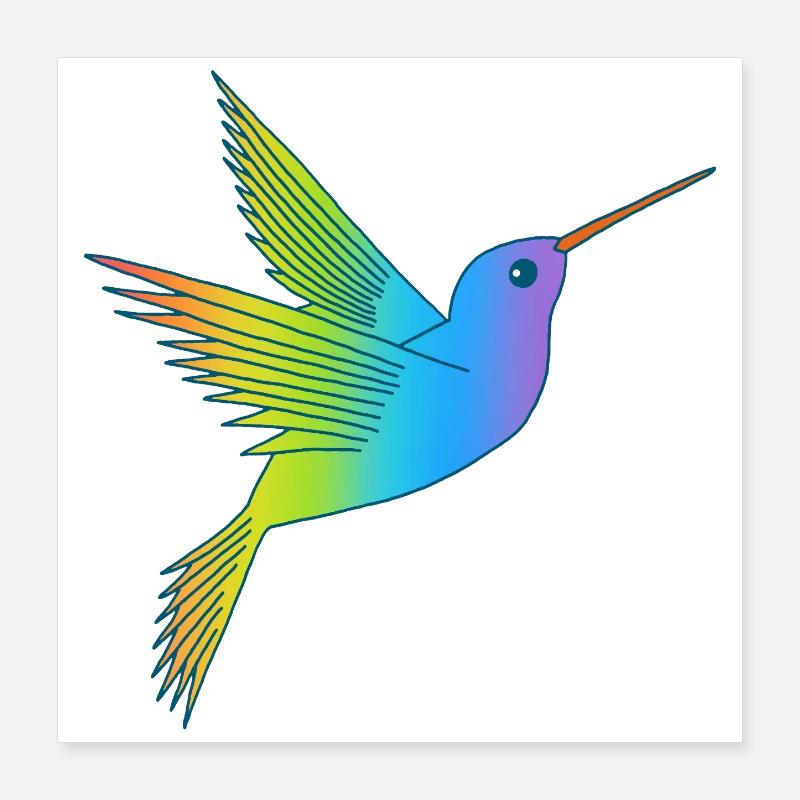 Regenbogenvogel Poster 40x40 cm