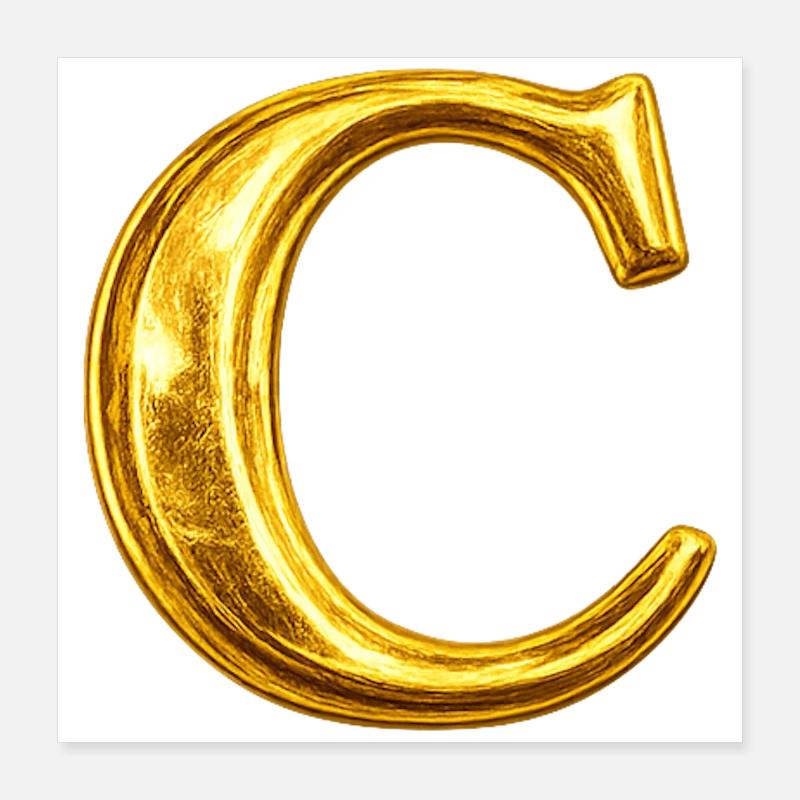 Goldenes C Monogramm-Design Poster 40x40 cm