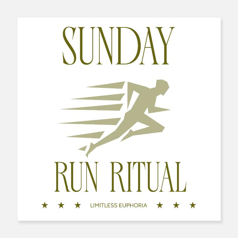Coureur - Rituel de la course du dimanche Poster 40 x 40 cm