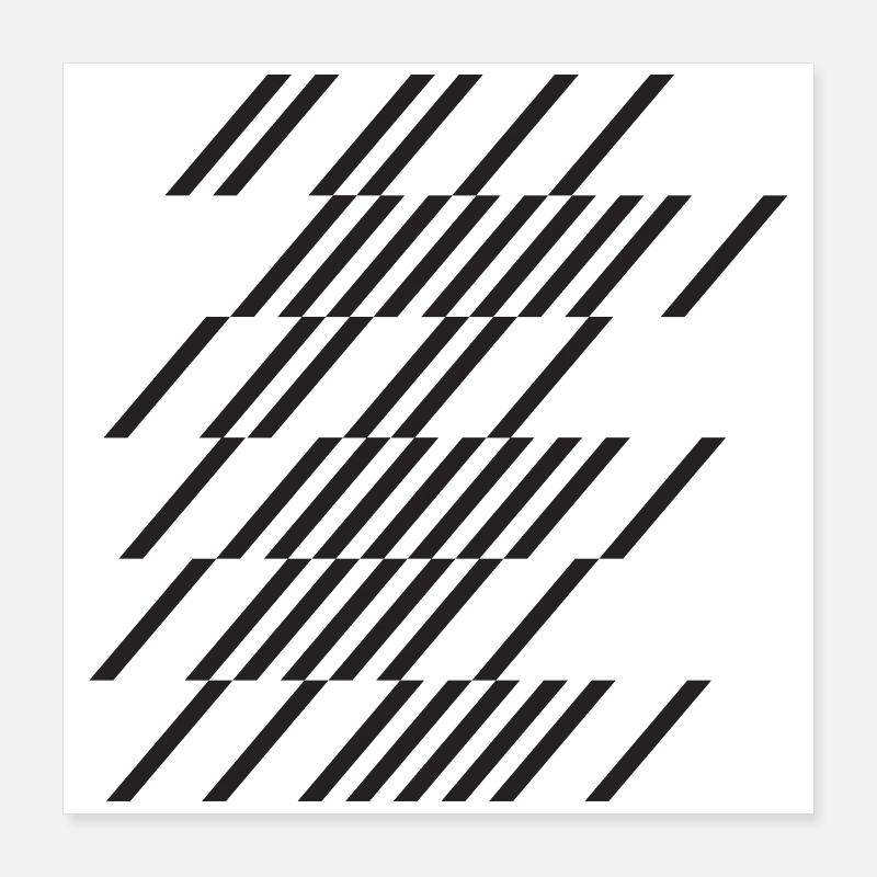 Diagonal Line Grid Overlap Poster 16" x 16" (40x40 cm)