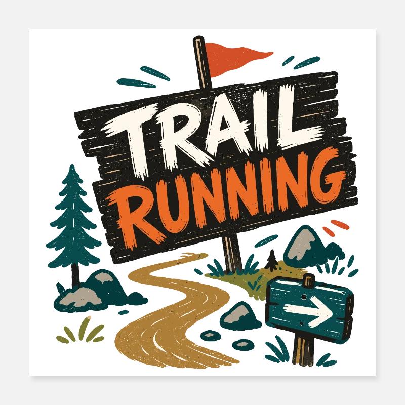 trail running Poster 16" x 16" (40x40 cm)